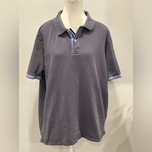 Boden pique cotton polo shirt in gray striped trim XXL Outdoors Vacations Beach
